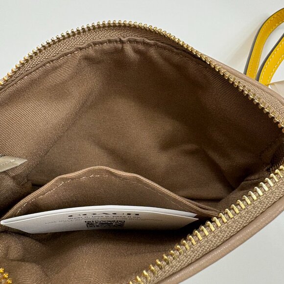 Coach Corner Zip Wristlet Bag In Bright Maize Multi Color Print- Designer - NWT - Picture 9 of 11